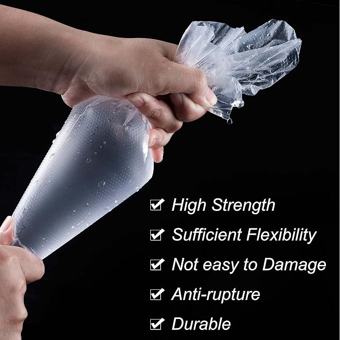 Piping Bags, Pastry Bags 100PCS 14 Inch, Disposable Icing Piping Bags | Tipless Icing Piping Bag For Cookie/Cake Decorating Supplies, Anti Burst And Non-Slip Thicken Cake Decorating Bags