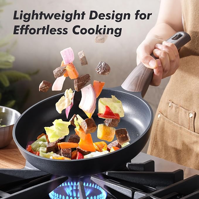 SENSARTE 11Inch Nonstick Frying Pan Skillet, PFOA/PFOS Free, Black | Non Stick Egg Pan Omelette Pans, Healthy Kitchen Cooking Chef's Pan, Induction Compatible, Stay-cool Handle