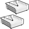 2 Pack Napkin Holder for Table with Weighted Arm, Dinner Metal Flat Napkin Holders for Paper Napkins, Outdoor Napkin Dispenser Restaurant (Black)