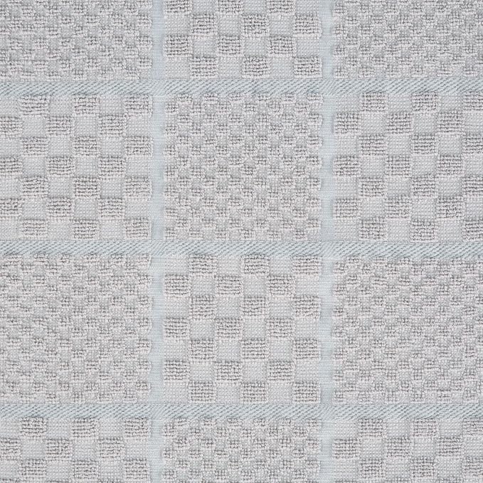 KITCHENAID Quilted Cotton Terry Cloth Oven Mitt, Pot Holder, Kitchen Towel 4-Pack Set, Heat Resistant, Silicone Grip, 16"x26", 7"x13" & 7"x10", Matte Grey