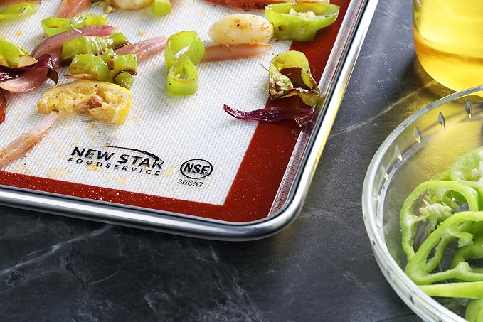 New Star Foodservice 530271 Commercial Grade Silicone Baking Mat Non Stick Pan Liner, 14 x 20 inch (Two-Thirds Size)