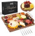 SMIRLY Charcuterie Board Set with Serving Accessories, Large Walnut | Housewarming, Wedding, Bridal Shower and Birthday Gift for Women, Ideal for Serving Cheese, Snacks and Appetizers