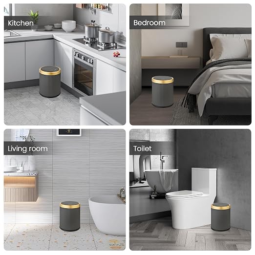 Pukomc Automatic Motion Sensor Trash Can with Lid | 3.5 Gallon Touchless Trash Bin, White Plastic Wastebasket,Smart Garbage Can for Bedroom, Office, Dorm