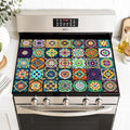 Bohemian Stove Top Cover 28x20 Inch Colorful Pattern Glass Cooktop Cover | Heat Resistant Cooktop Protector Mat with Non-Slip Backing, Scratch Protection and Countertop Drying Mat.