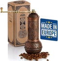 Crystalia Refillable Coffee Grinder, Authentic Manual Mill with Adjustable Grinder, Metal Coffee Mill with Handle, Antique Coffe Grinder with Hand Crank, Adjustable Coarseness