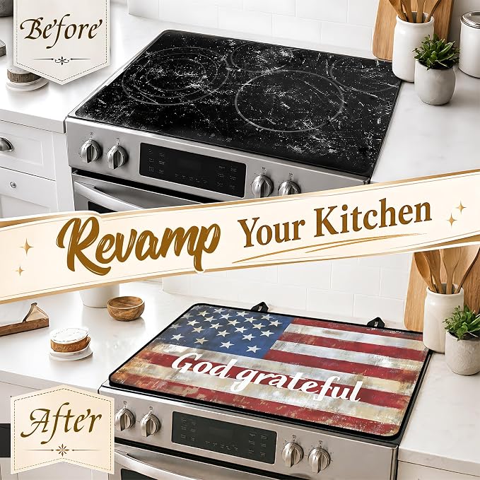 Stove Top Covers with A Non-slip Rubber Coating | protect Your Stove from Scratches, Extend Countertop Space, and Add A Classic Kitchen Touch