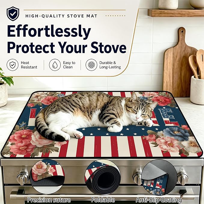 Stove Top Covers with A Non-slip Rubber Coating | protect Your Stove from Scratches, Extend Countertop Space, and Add A Classic Kitchen Touch