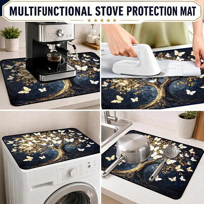 Stove Top Covers with A Non-slip Rubber Coating | protect Your Stove from Scratches, Extend Countertop Space, and Add A Classic Kitchen Touch
