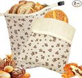 2 Pack Beeswax Bread Bags for Sourdough, Reusable Sourdough Bread Bags with Zipper, Natural Bees Wax Linen Cotton Bread Storage Bags to Keep Fresh, 13''×17''