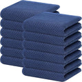Homaxy 100% Cotton Waffle Weave Kitchen Dish Towels 12-Pack, Navy Blue | 13 x 28 Inches, Ultra Soft Absorbent Dish Towels, Quick Drying Cleaning Towels