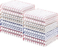 Homaxy 16 Pack Terry Kitchen Dish Cloths, 12"x12", Blue/Pink/Red/Brown | Super Soft and Absorbent Dish Rags, Quick Drying Reusable Dish Towels for Washing Dishes