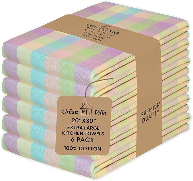 Urban Villa Kitchen Towels Cotton Dish Towels 20”x30” (Set of 6) Easter