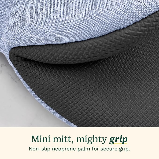 Cuisinart Mini Oven Mitts, 2-Pack, Neoprene Grip, Heat Resistant 350F | Cotton-lined, non-slip neoprene palm, ambidextrous design, ideal for smaller hands and everyday cooking