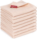 Kitchen Towels 8-Pack Kitchen Dish Cloths,100% Cotton,12x12 In,Beige | Towels Waffle Weave,Ultra Soft Absorbent, Quick Drying