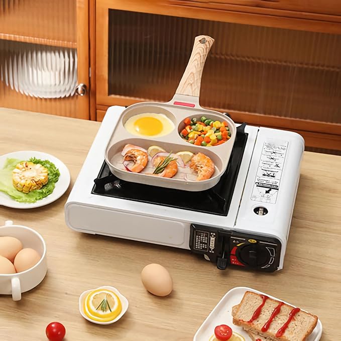 Egg Pan with Lid 3 Cup Nonstick Egg Frying Pan Omelette Skillet | Aluminum Omelet Pan with Glass Lid and Spatula, and Silicone Brush. Works for Breakfast Eggs, Bacon, and Mini Pancakes.