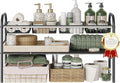 Under Sink Organizers and Storage,Expandable under cabinet organizer Shelf | 2 tier expandable shelf for kitchen,bathroom,4 Removable ABS Panels and 4 Baskets,Adjustable partition height,20.7-32.3" W