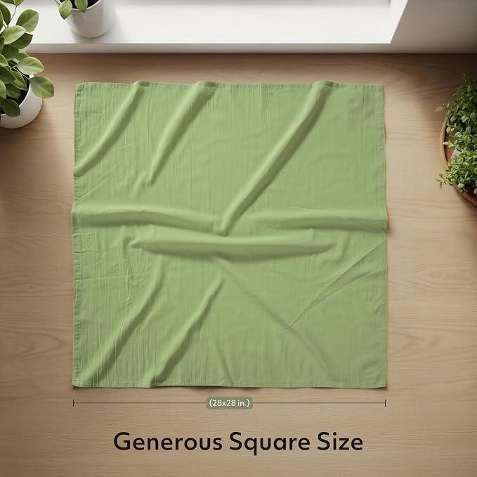 Utopia Kitchen Sage Green Flour Sack Towels [12 Pack-28 x 28 In]100% Cotton | Tea Towels for Cleaning & Drying - Highly Absorbent Kitchen Dish Cloth