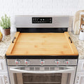 SpaceAid Noodle Board Stove Kitchen Cover with Handles, Top Covers for Gas Burners and Electric Stove, Oven Decor Accessories Wood Tray for Countertop, Natural Bamboo