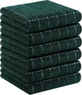 Homaxy 100% Cotton Terry Kitchen Towels, 6 Pack, Blackish Green | Ultra Soft and Absorbent Dish Towels for Kitchen, Suitable for Drying and Washing Dishes