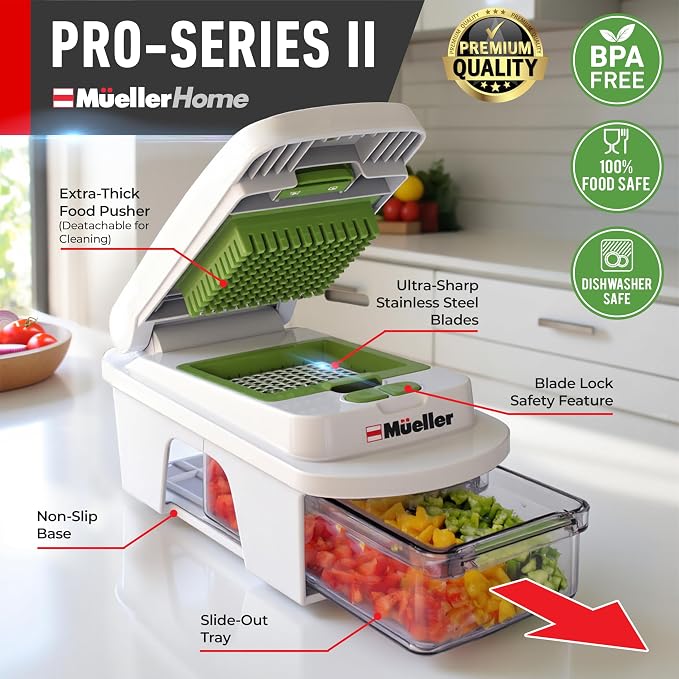 MUELLER HOME Pro-Series All-in-One, 12 Blade Mandoline Slicer for Kitchen