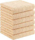 Homaxy 100% Cotton Terry Kitchen Towels, 6 Pack, Apricot | Ultra Soft and Absorbent Dish Towels for Kitchen, Suitable for Drying and Washing Dishes