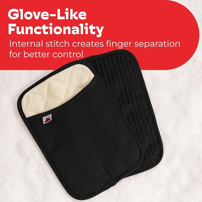 Silicone Pot Holders - Set of 2 Black - 10 x 6.75 - Heat Resistant to 536 F / 280 C Kitchen Protectors Hot Pans Baking Professional Grade Cooking Mitts