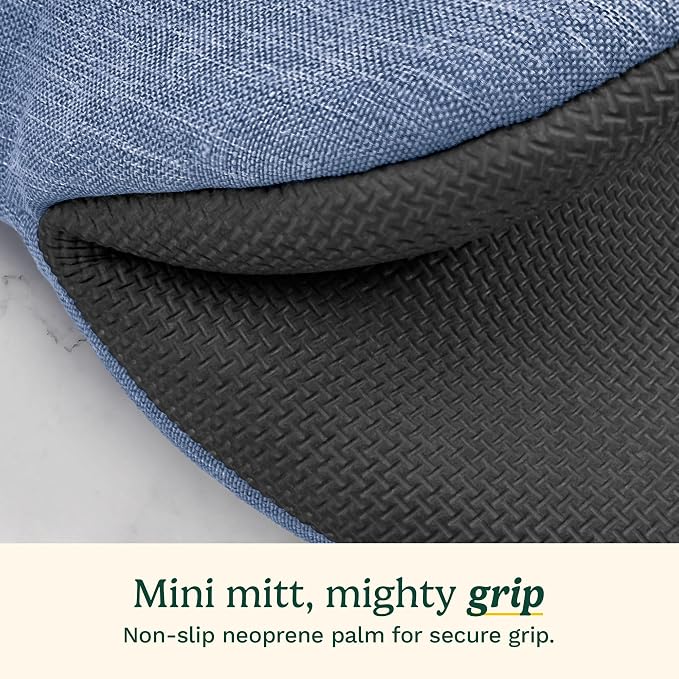 Cuisinart Mini Oven Mitts, 2-Pack, Neoprene Grip, Heat Resistant 350F | Cotton-lined, non-slip neoprene palm, ambidextrous design, ideal for smaller hands and everyday cooking