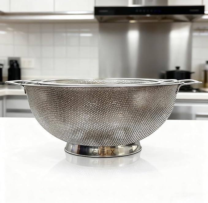 Gulex Stainless Steel Colander Set, Kitchen Strainer, Dishwasher Safe
