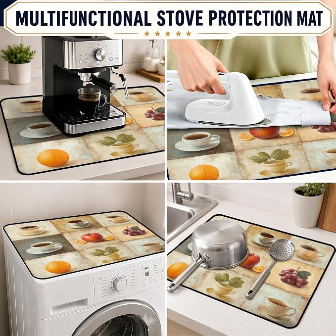 Stove Top Covers with A Non-slip Rubber Coating | protect Your Stove from Scratches, Extend Countertop Space, and Add A Classic Kitchen Touch