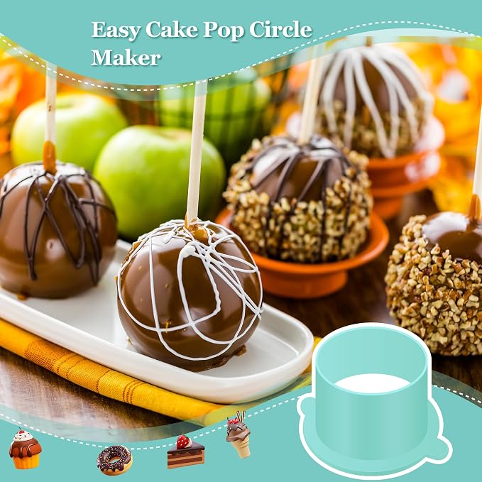 Round Cake Pop Mold Set with 9in Tray and Sticks- Blue | ABS Cake Pop Maker with Cutter and Pusher, perfect for making uniform cake pops for parties, weddings, and homemade desserts.