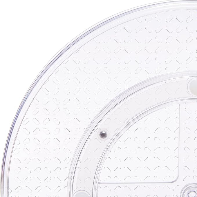 Amazon Basics Clear Lazy Susan Turntable Organizer for Organization, 12-Inch (Pack of 8)