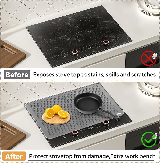 SAPID Silicone Dish Drying Mat: Large 21x18 Inch for Rack & Kitchen Counter | Heat Resistant Mat for Kitchen Counter - Easy Clean Dish Drainer Pad - Kitchen Gadgets / Home Essentials for Households