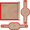 Koolstuffs Sourdough Silicone Bread Sling Set with Pastry Mat, 3 Pack | 26" x 16" Pastry Mat for Dough Prep, Round and Oval Slings for Dutch Ovens, Long Handles, Nonstick Reusable Design