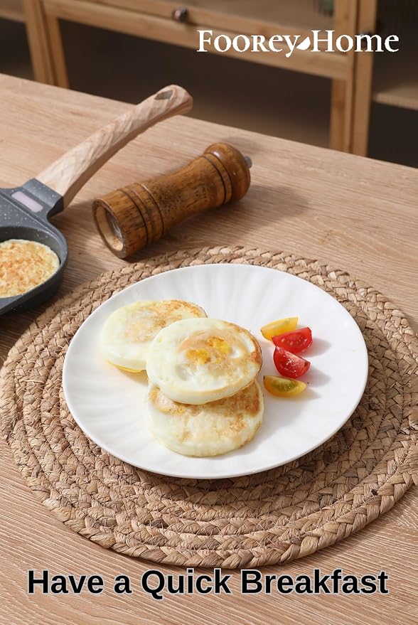 Egg Pan with Lid 3 Cup Nonstick Egg Frying Pan Omelette Skillet | Aluminum Omelet Pan with Glass Lid and Spatula, and Silicone Brush. Works for Breakfast Eggs, Bacon, and Mini Pancakes.