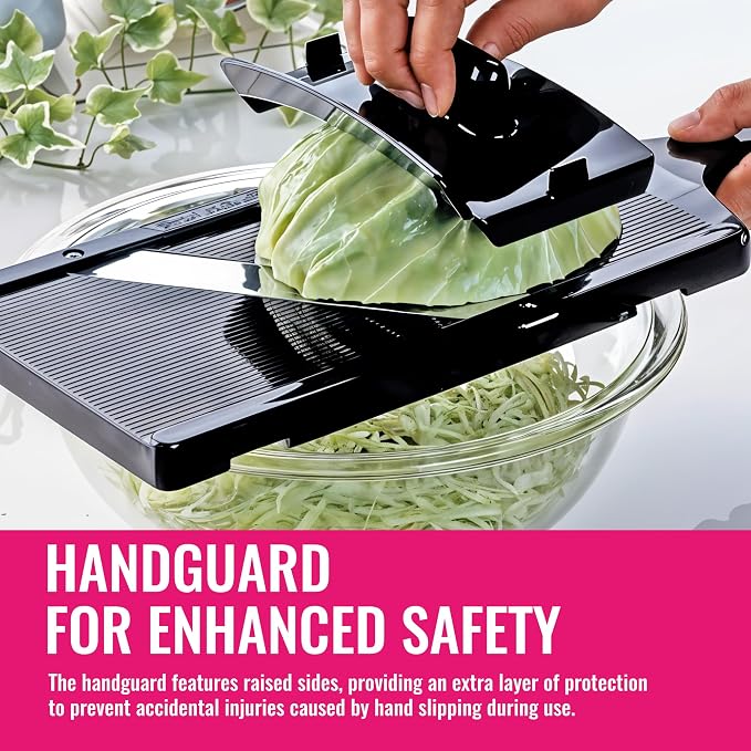 Cabbage Slicer Smart Ultra-Thin Julienne - 0.04 inch Professional Thin Sauerkraut Coleslaw Cutter Japanese Stainless Steel Blade Food Fruit Slicing Shredder