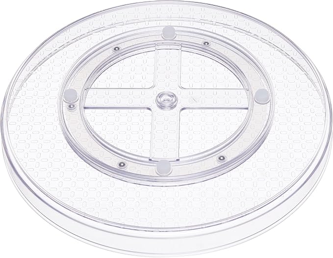 Amazon Basics Clear Lazy Susan Turntable Organizer for Organization, 12-Inch (Pack of 8)