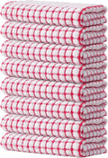 Kitinjoy Cotton 8 Pack Terry Kitchen Towels, Red | 16 x 25 Inches Super Soft and Absorbent Dish Towels, Quick Drying hand towels for kitchen Drying