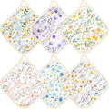 6 Pack Pot Holders 100% Cotton Heat Resistant Potholder, Machine Washable Pot Holder, Hot Pads, Table Pads for Cooking Baking (Y)