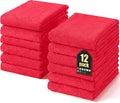 Homaxy 12 Pack Super Soft Absorbent Dish Towels, 10" x 20", Red | Coral Velvet, Nonstick Oil Fast Drying Microfiber Cleaning Cloth, No Lint Dishcloths for washing and drying