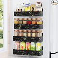 Mystozer Magnetic Spice Rack for Refrigerator, Kitchen Organizer and Storage Shelf, Black Gold(4 Pack)