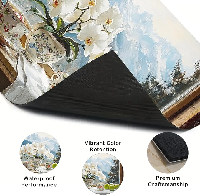 Nuxovilar Mountain Stove Cover Diatom Mud 20.47x28.34 In | Glass Protector Countertop Mat Counter Saver Cooktop Cover Kitchen Home Window Counter (Orchid Snow Mountain)