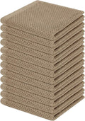 Homaxy 100% Cotton Waffle Weave Kitchen Dish Cloths 12-Pack, Tan | 12 x 12 Inches, Ultra Soft Absorbent Dish Towels, Quick Drying Dish Rags with Hanging Loop