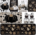 Fanfanwin 10 Pcs Fall Black Pumpkin Kitchen Decor Set Kitchen Towels Pot Holders Oven Mitts and Rugs Set Thanksgiving Towels for Cooking Baking Gift Harvest Autumn Home Decor