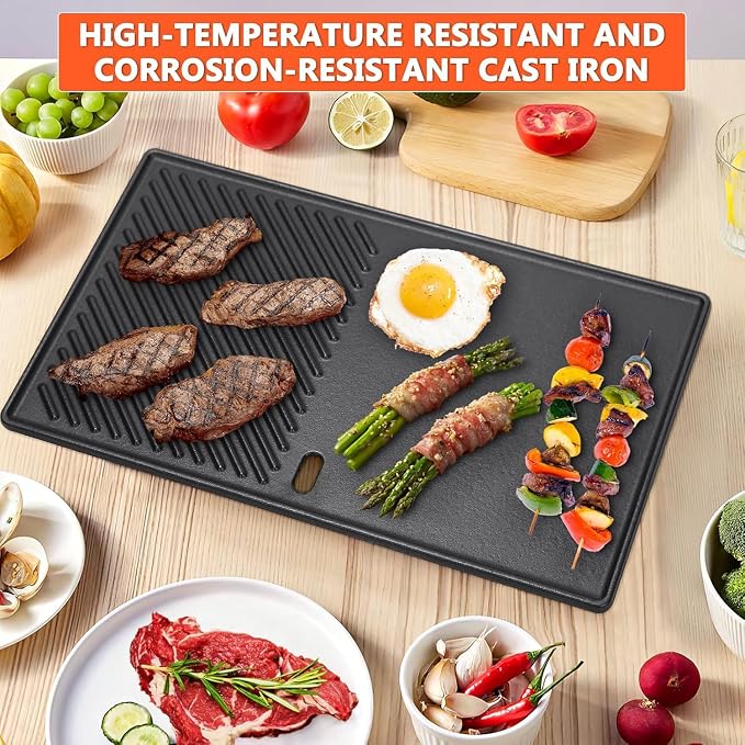 QuliMetal Reversible Griddle Replacement Parts | For Weber Genesis II/II LX 400 Series, E410, E415, E435, LX E-440 - 1 Pack
