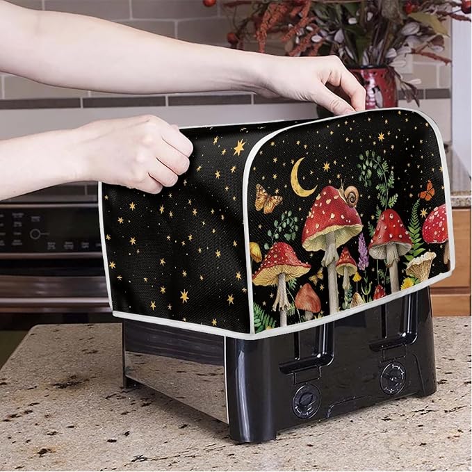 Forest Butterfly Mushroom Toaster Covers 2 Slice Wide Slot Fingerprint Protection Kitchen Small Appliances Toaster