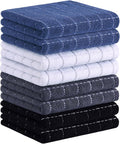 Homaxy 100% Cotton Terry Kitchen Towels, 8 Pack, Multiple Color | Ultra Soft and Absorbent Dish Towels for Kitchen, Suitable for Drying and Washing Dishes