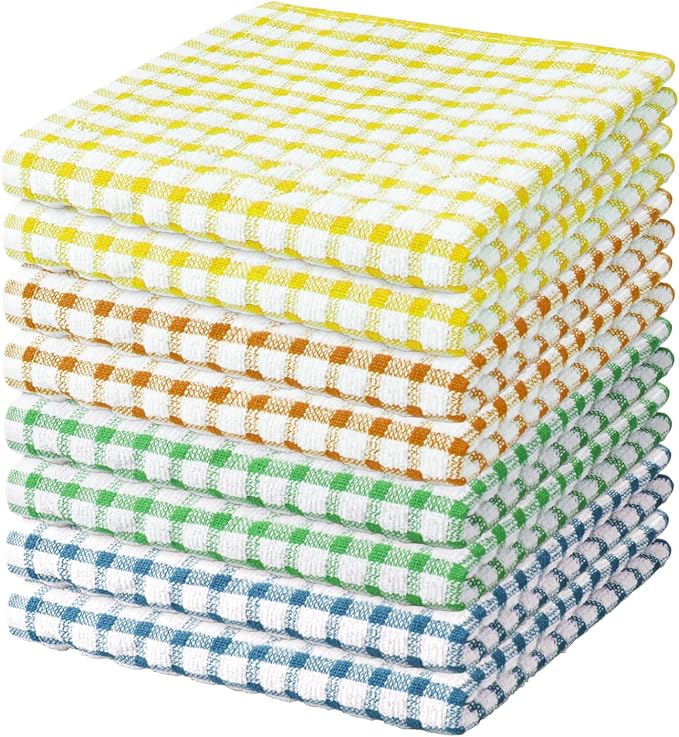 Nialnant 8 Pcs Dish Cloths for Washing Dishes | 100% Cotton Kitchen Towels Soft Absorbent Quick Drying Dish Rags for Kitchen, Reusable Cleaning Rags - 11 x 11In