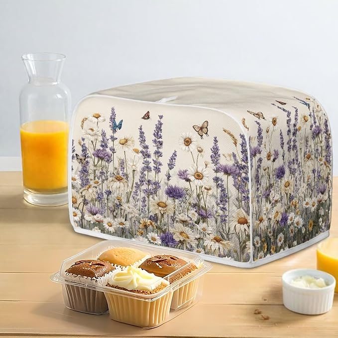 Wild Floral Flowers Two Slice Toaster Cover, Kitchen Small Appliance Covers Home Table Decoration Microwave Oven Dustproof Cover Keep From Dirty Stain