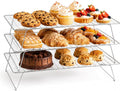 Cooling Rack 16"x10", 3-Tier Stackable & Collapsible Cooling Racks | Cooling Racks for Cooking and Baking, Roasting, Grilling, Oven & Dishwasher Safe (Silver, 3-Tier)