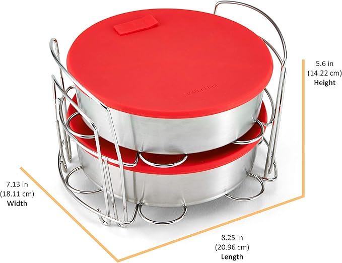 Instant Pot Official 8-Piece Cook/Bake Set, Versatile and Durable, Compatible with 6-Quart and 8-Quart Cookers, Red, Excellent for Cooking, Baking, Storing, and Reheating, BPA-Free and Heat Resistant | Stainless Steel & Silicone, Compatible with 6 Qt &...